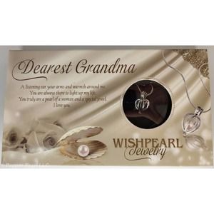 WishPearl Necklace Oyster Cage Pendant Chain Nickel Free Dearest Grandma